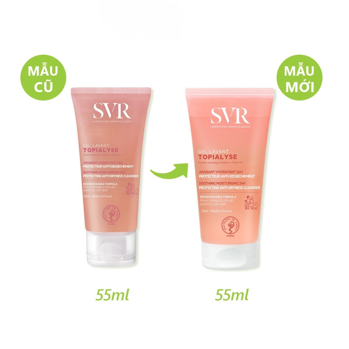 Sữa Rửa Mặt SVR Không Chứa Xà Phòng Topialyse Gel Lavant 55ml