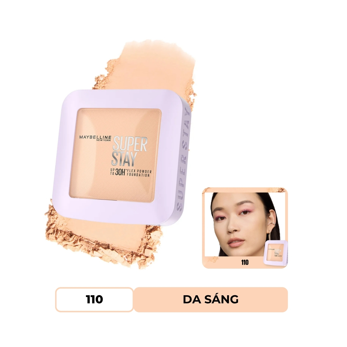 Phấn Phủ Maybelline Dạng Nén Super Stay Up To 30H Flex - Màu 110