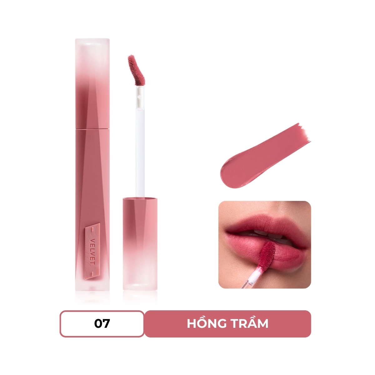 Son Kem 3CE Velvet Lip Tint Plush #07 Dusky Pink