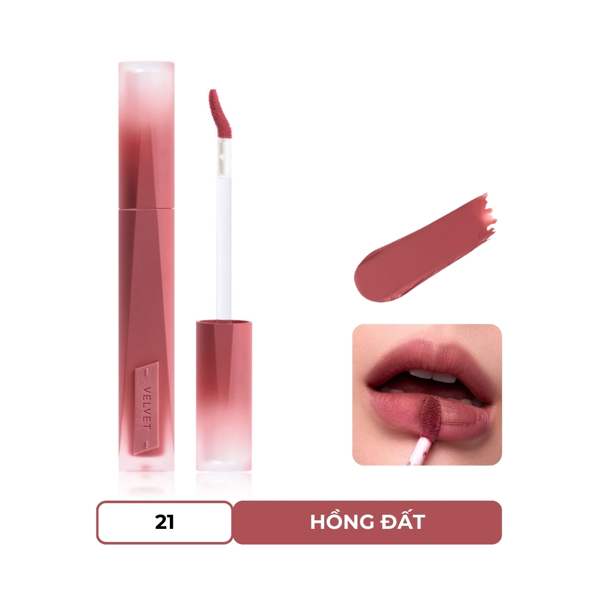 Son Kem 3CE Velvet Lip Tint Plush #21 Heated