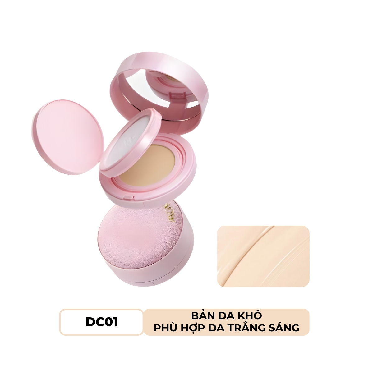 Phấn Nước Menow Kèm Phấn Phủ 2in1 Dành Cho Da Khô Màu DC01