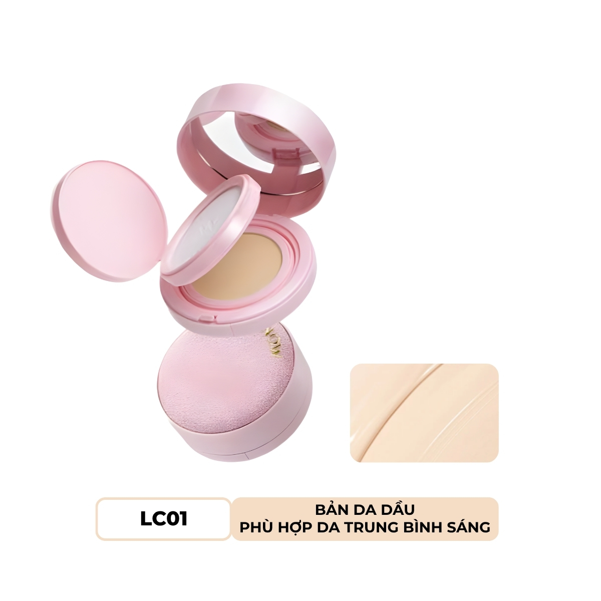 Phấn Nước Menow Kèm Phấn Phủ 2in1 Dành Cho Da Dầu Màu LC01