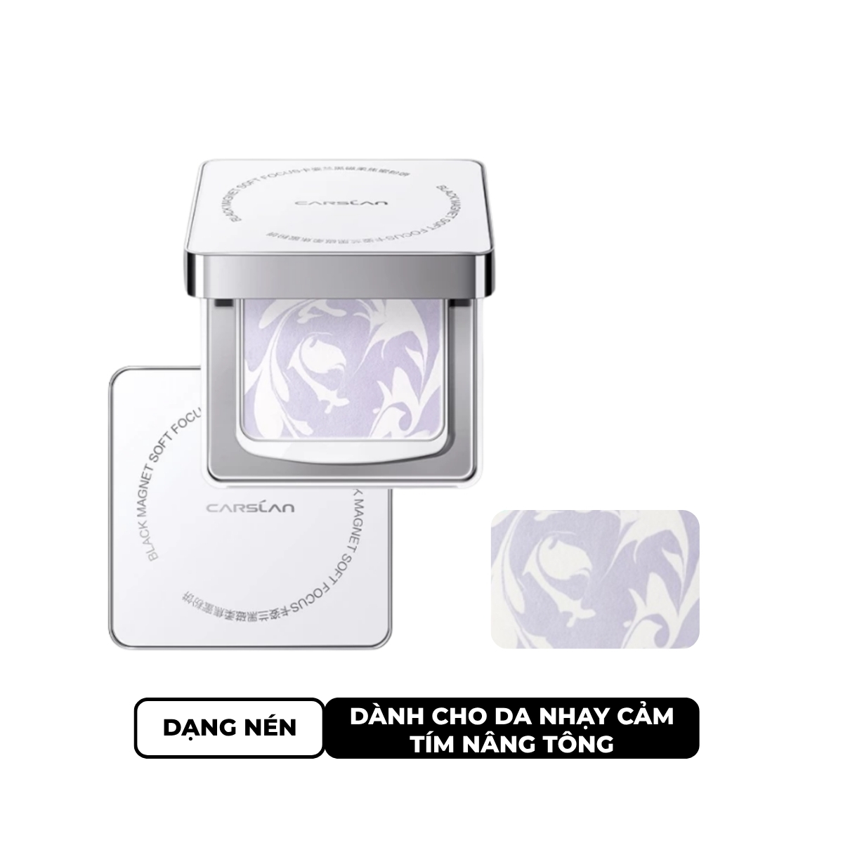 Phấn Phủ Carslan 2.0 Dạng Nén Black Magnet Soft Focus Powder #01 Tím Nâng Tông