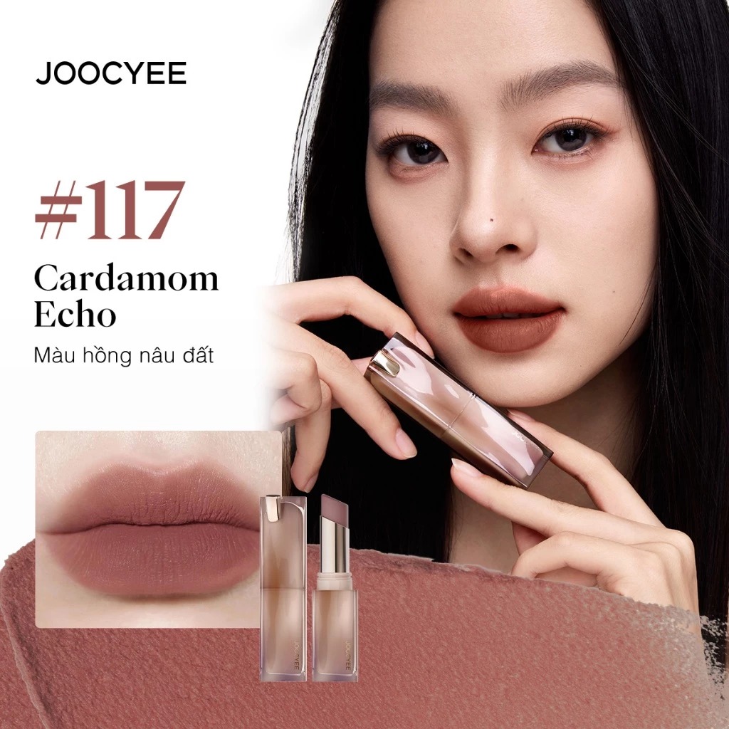 Son Thỏi Joocyee Mịn Lì Muddy Rouge #117 Cardamom Echo