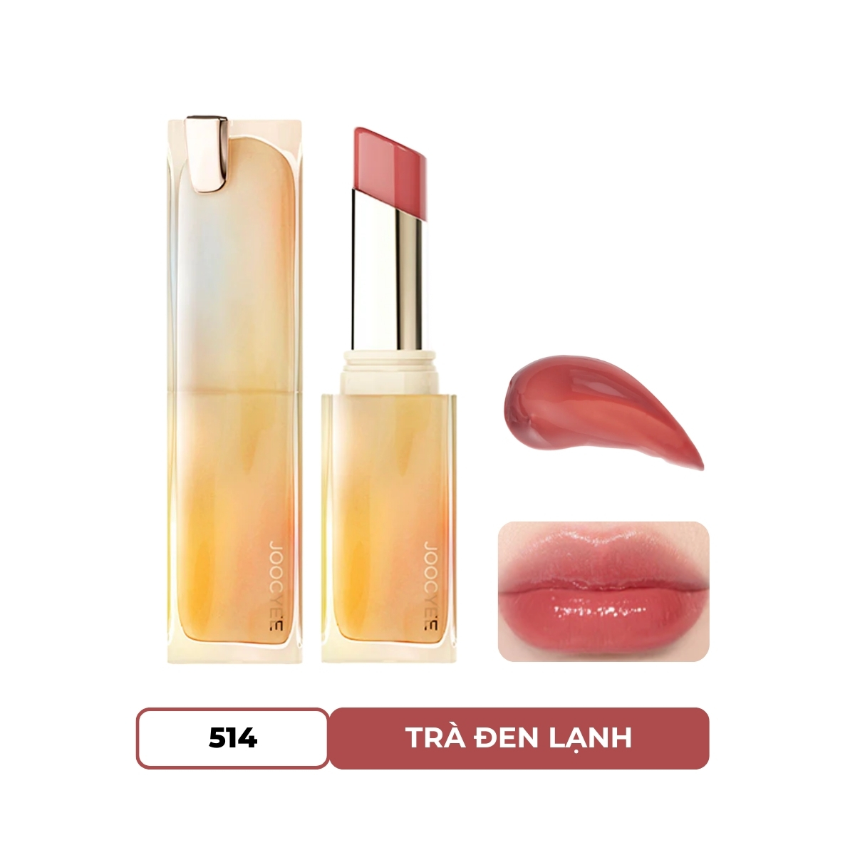 Son Joocyee Dạng Thỏi Căng Bóng Môi Hiệu Ứng Đa Chiều -514 Frozen Top Black Tea
