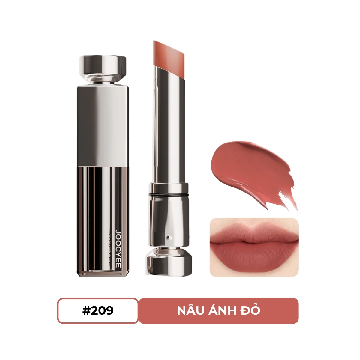 Son Joocyee Dạng Thỏi Giàu Tinh Chất Mượt Môi Lâu Trôi #209Dune Nude