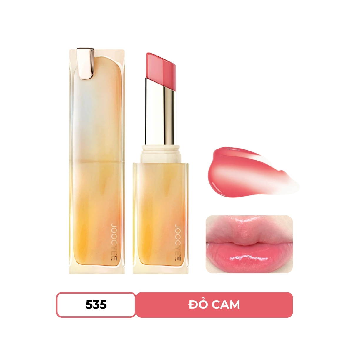 Son Joocyee Dạng Thỏi Căng Bóng Môi Hiệu Ứng Đa Chiều -535 Papaya Sweet Night