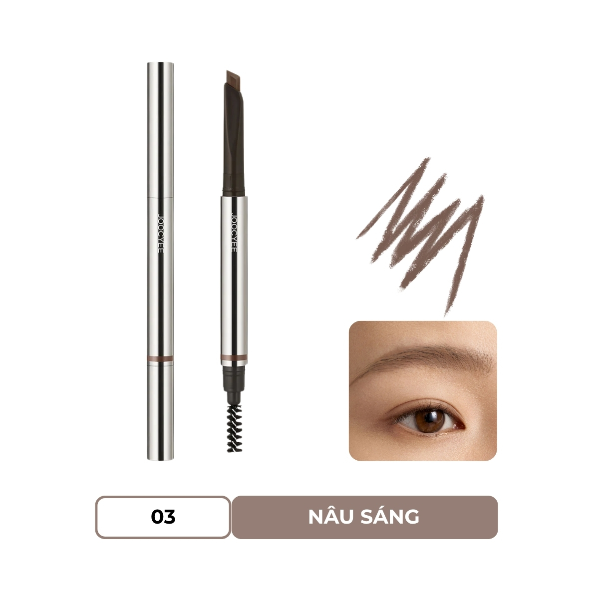 Chi Kẻ Mày JOOCYEE Hexagonal Eyebrow Pencil #03 Soft Brown
