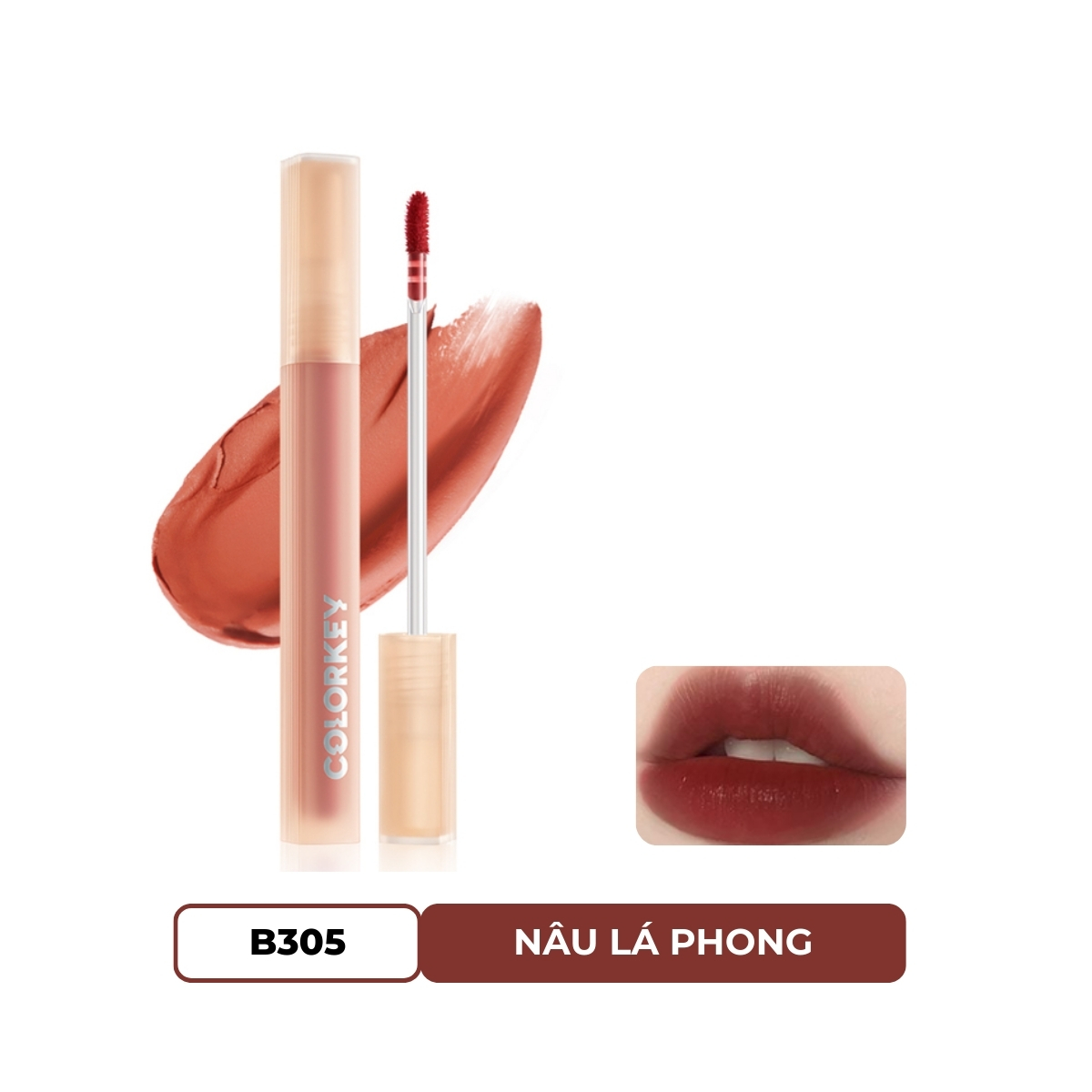 Son Tint Colorkey Soft Matte Water Tint B305 Nâu Lá Phong