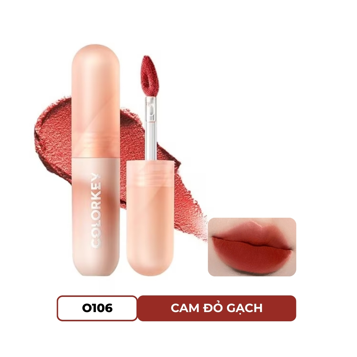 Son Kem Colorkey Mousse Lip Mud Matte #O106 Sunset Red Tea