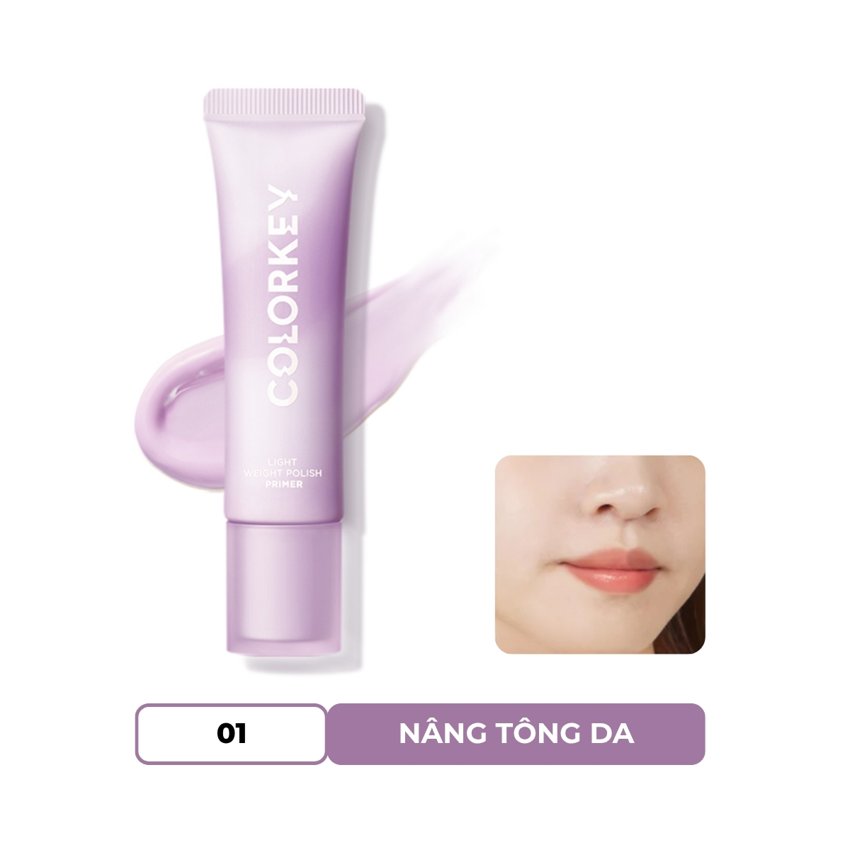 Kem Lót Colorkey Light Weight Polish Primer #01 Purple