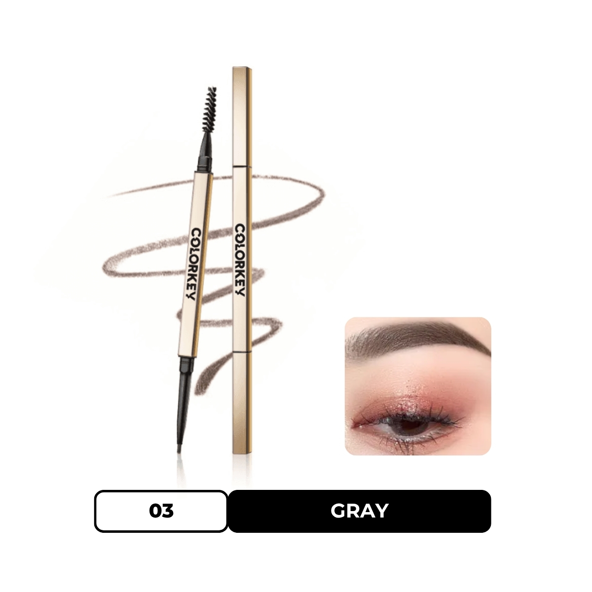 Chì Kẻ Mày Lâu Trôi Colorkey The Rapid Eyebrow Pencil - 03 Gray