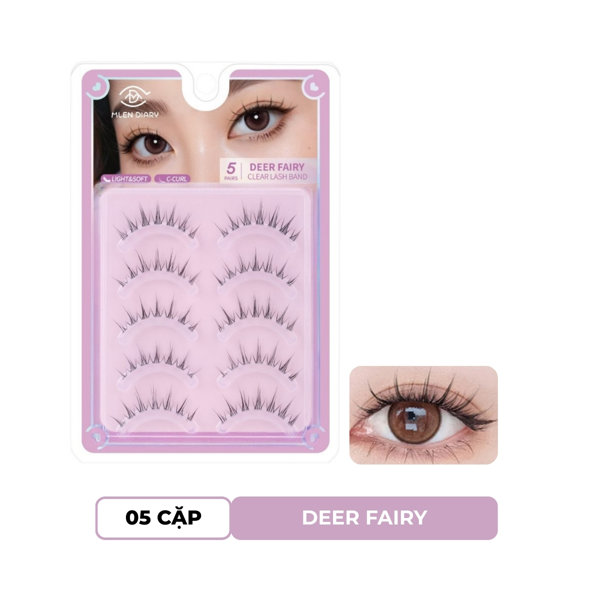 Mi Giả Mlen Diary Strips Lashes Giả Gân Trong Suốt - Dear Fairy