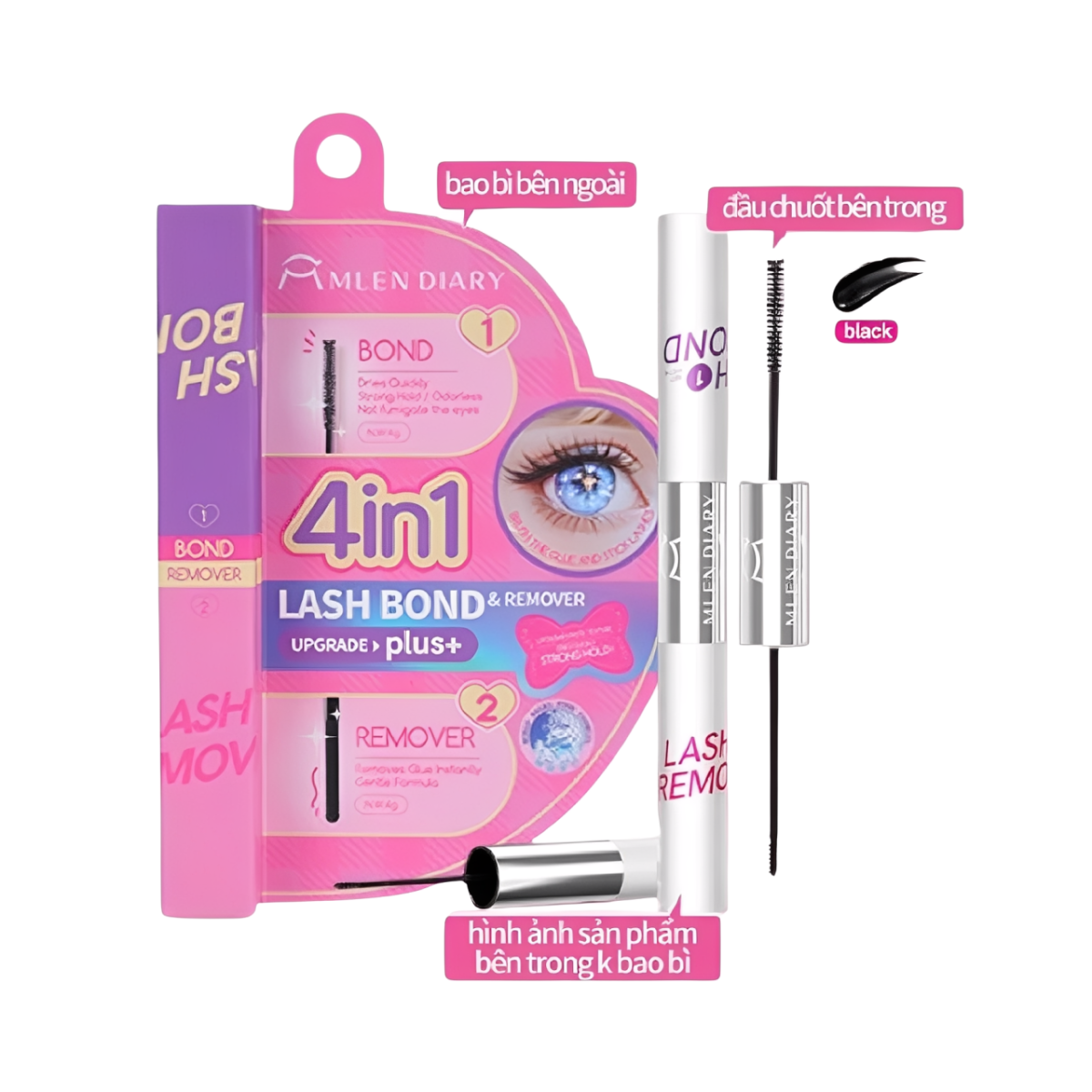 Keo Dán Mi Mlen Diary 2 đầu 4in1 Plus - Màu Đen