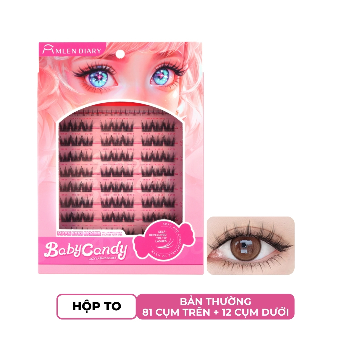 Mi Giả Mlen Diary Kiểu Baby Candy (Hộp To)