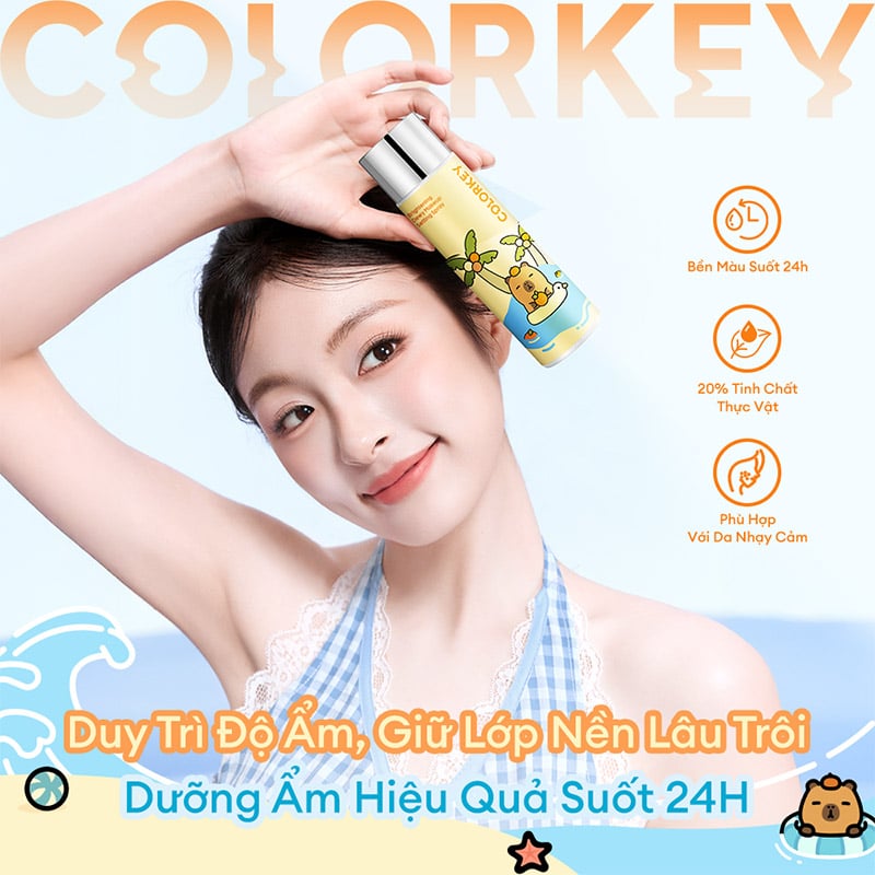 Xịt Khóa Nền Colorkey Brightening Dewy Makeup Setting Spray 100ml (Capybara Edition)