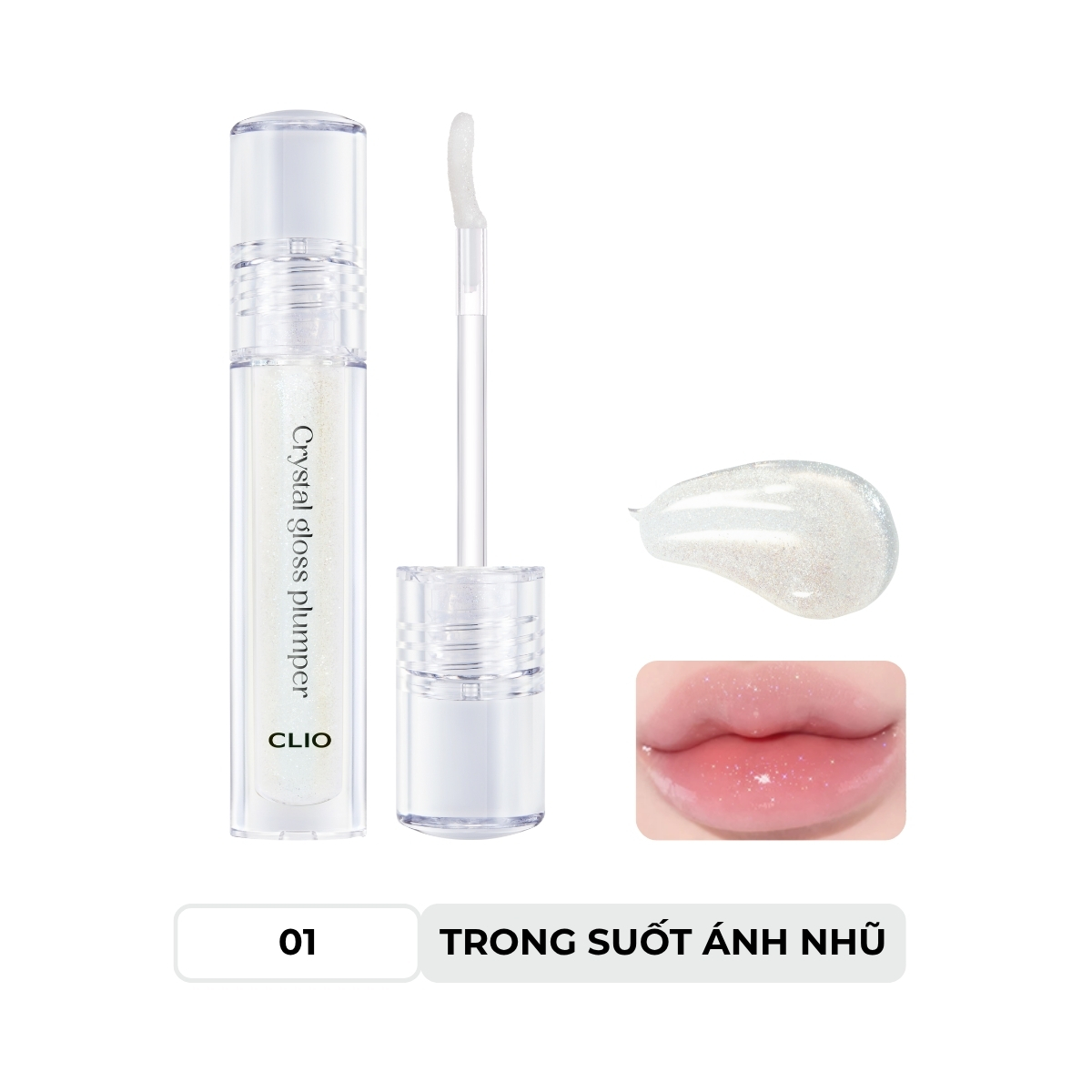Son Bóng Clio Crystal Gloss Plumper #01 Spicy Ade