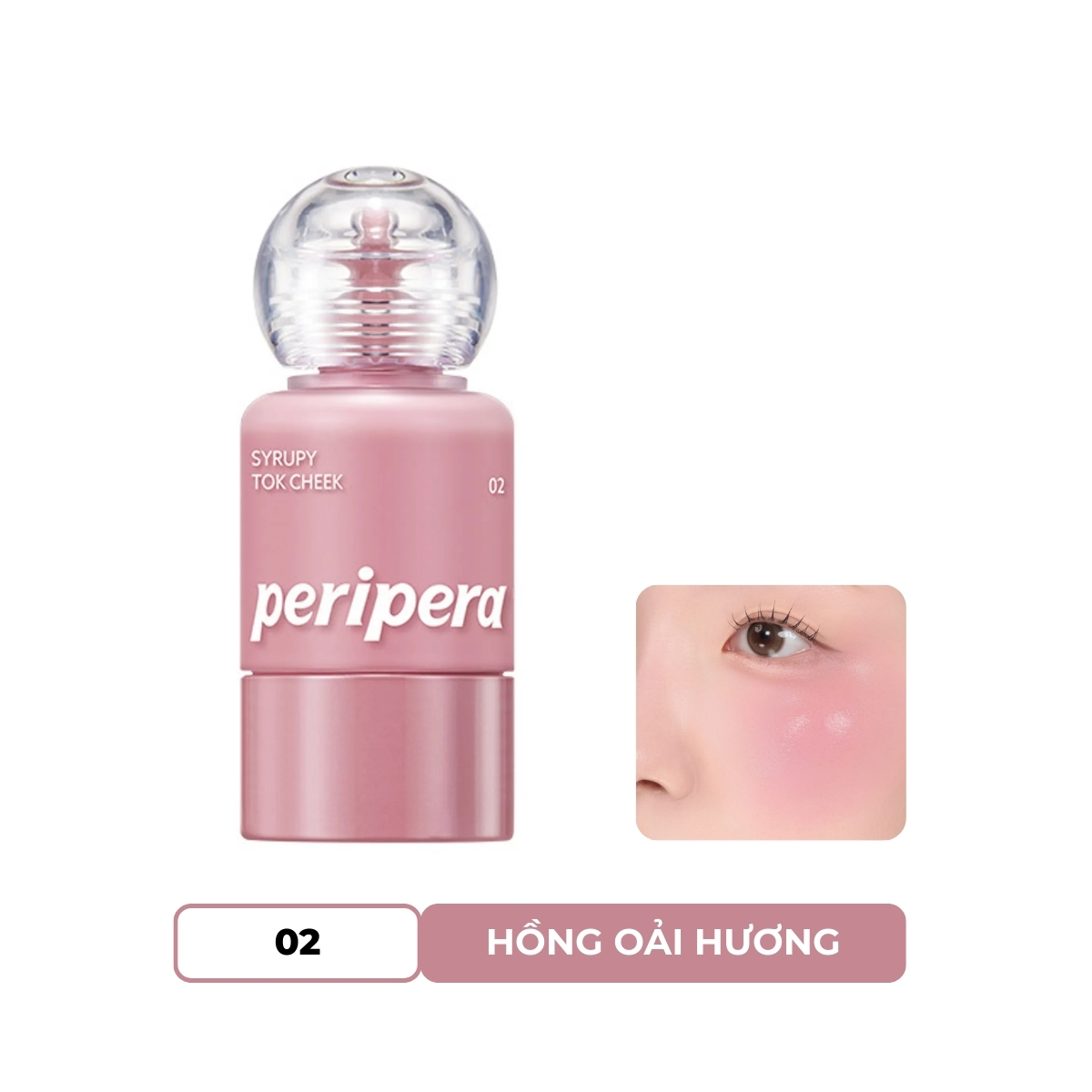 Phấn Má Peripera Syrupy Tok Cheek Dạng Kem 02 Milky Lavender