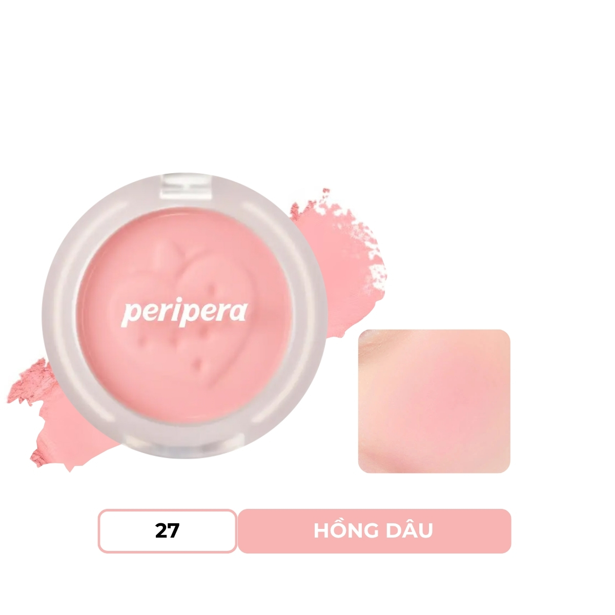Phấn Má Peripera Pure Blushed Sunshine Cheek #27 Strawberry Pink