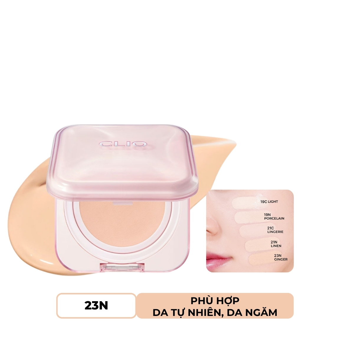 Phấn Nước Clio Kill Cover Mesh Glow Essential - 23N Ginger