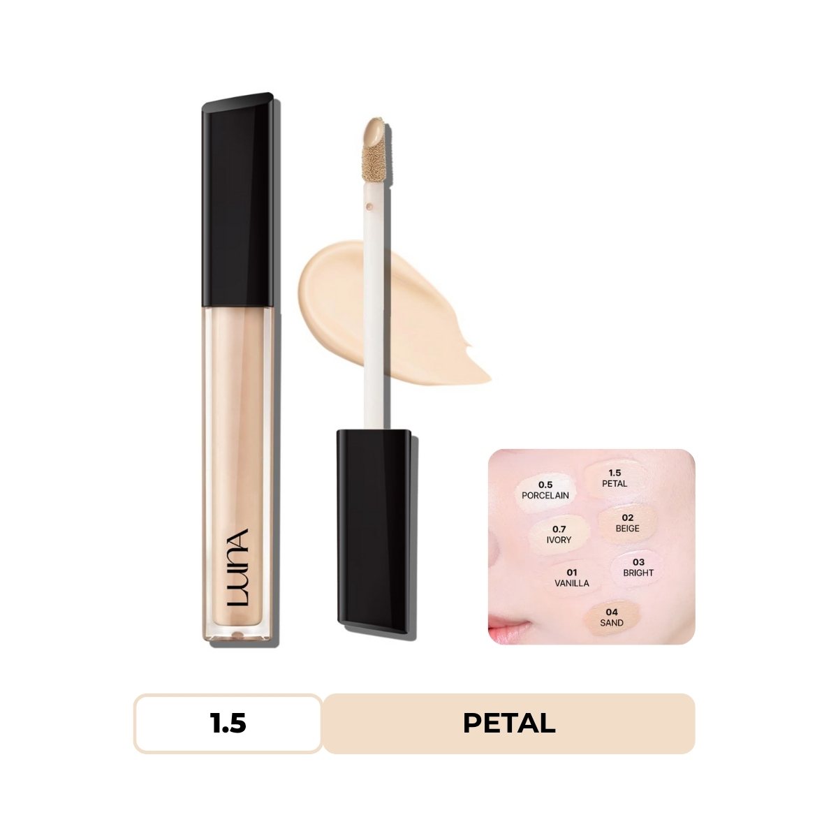 Che Khuyết Điểm Luna Long Lasting Tip Concealer Cover-fit SPF34 PA++ #1.5 Petal