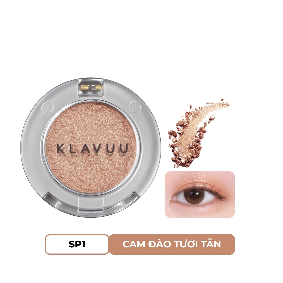 Nhũ Mắt Klavuu Urban Pearlsation Sparkle Eyeshadow - SP1 Marigold Peach