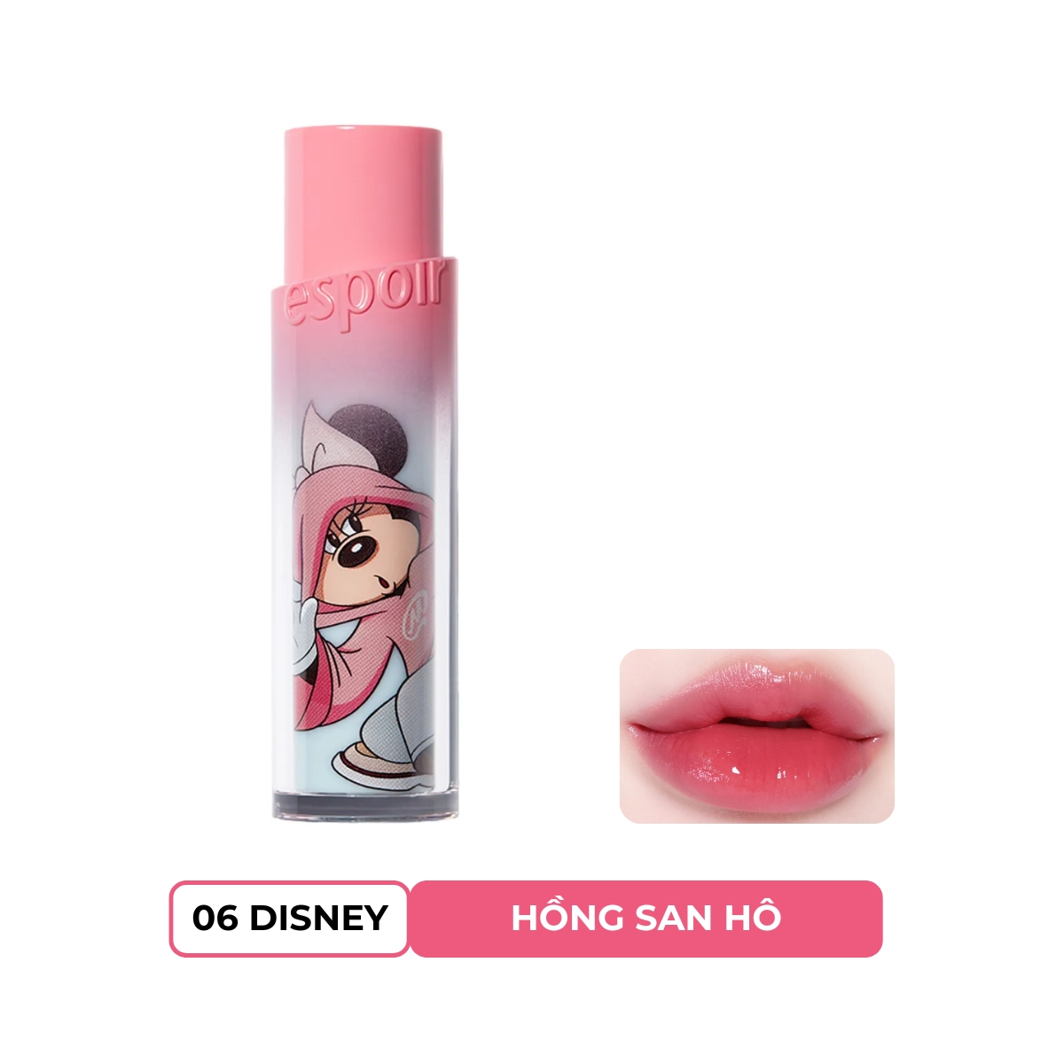 Son Dưỡng Espoir Nowear Lipstick Balming Glow #6 New Rose (Phiên bản Disney)