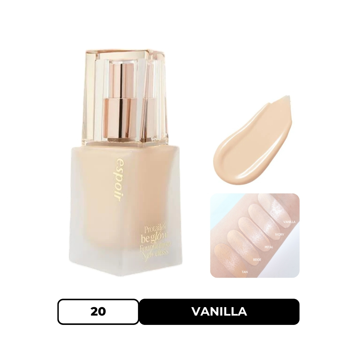 Kem nền Espoir Pro Tailor Be Glow Foundation New Class SPF27 PA++ #20 Vanilla