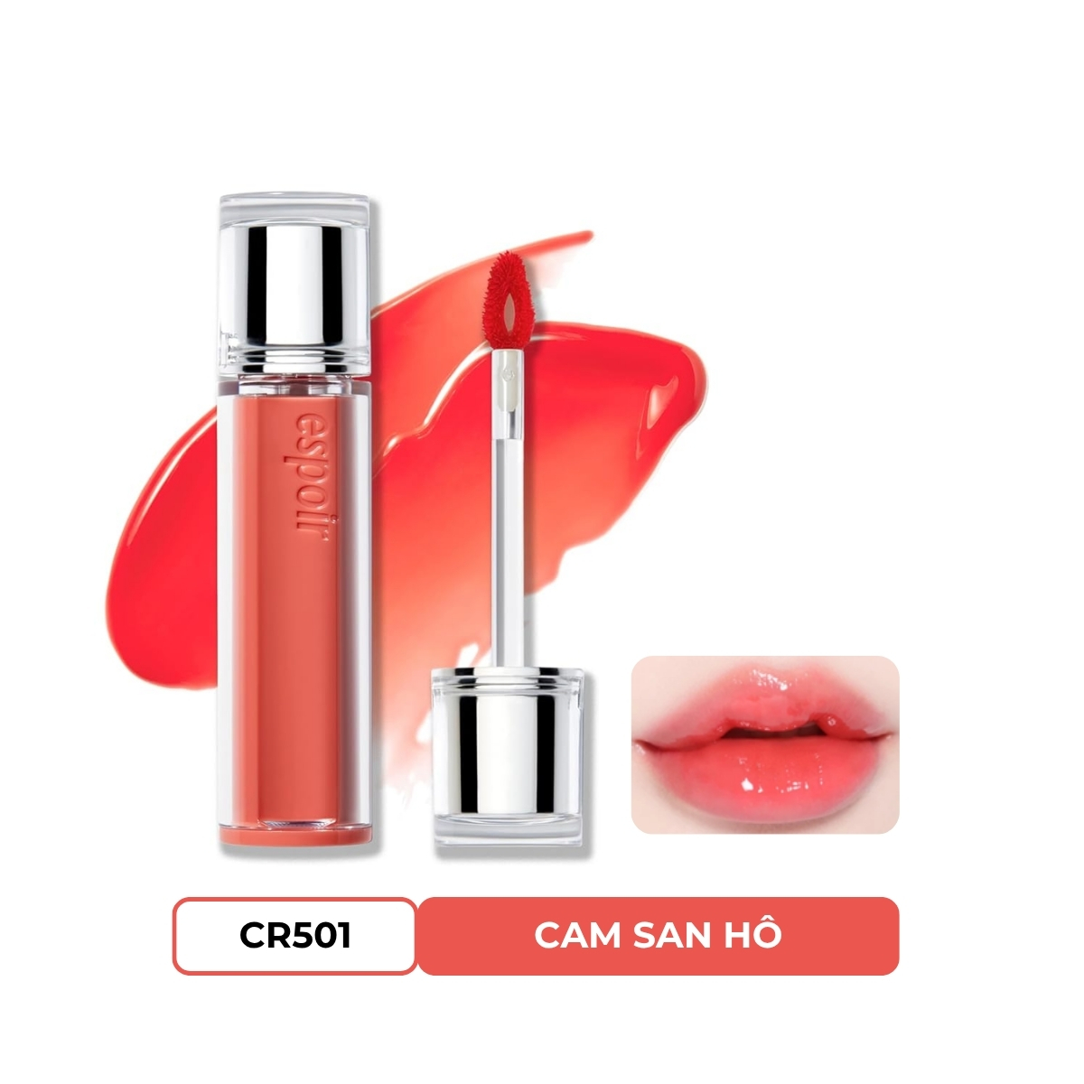 Son Tint Espoir Couture Lip Tint Glaze #CR501 Odd Coral