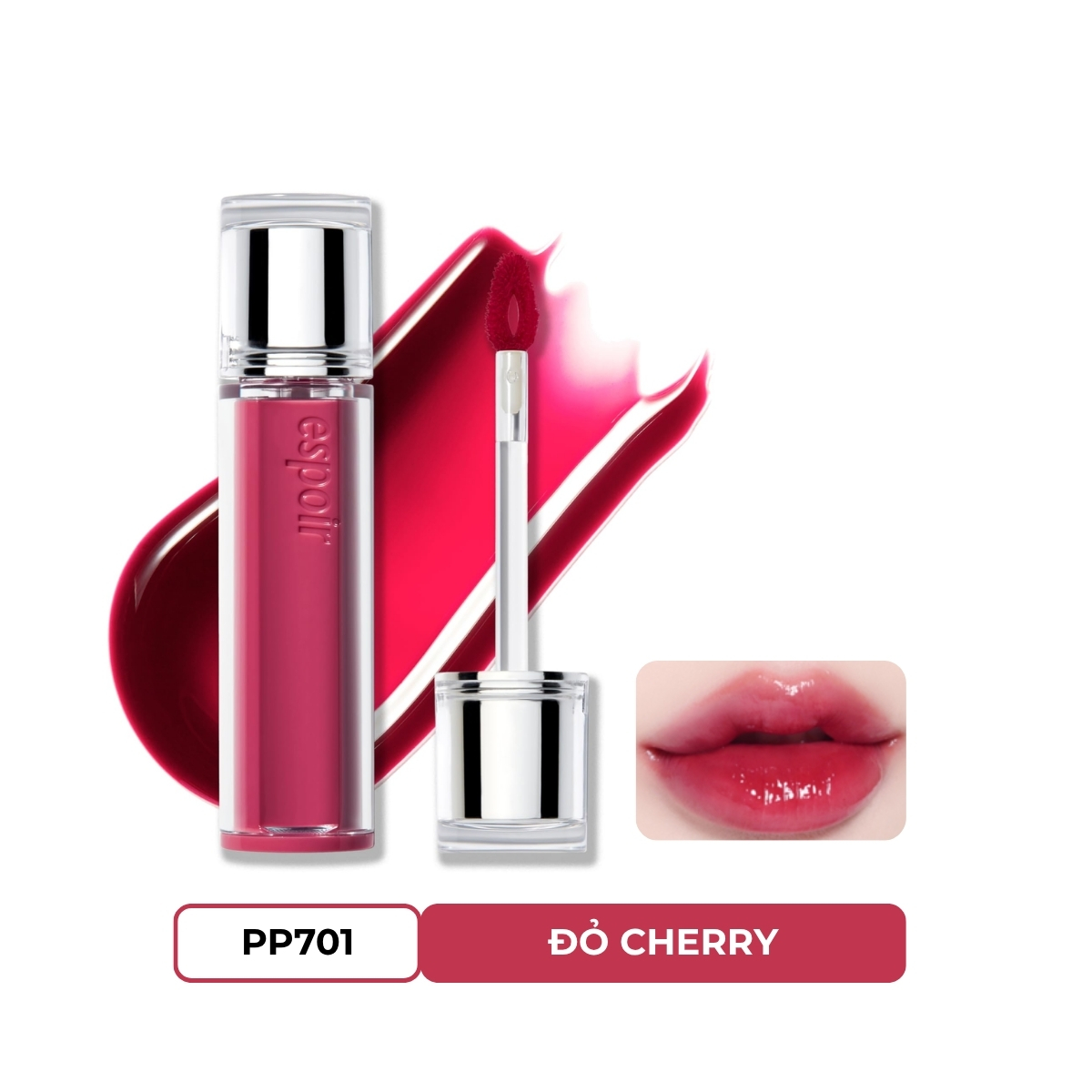 Son Tint Espoir Couture Lip Tint Glaze #PP701 Hushed Cherry