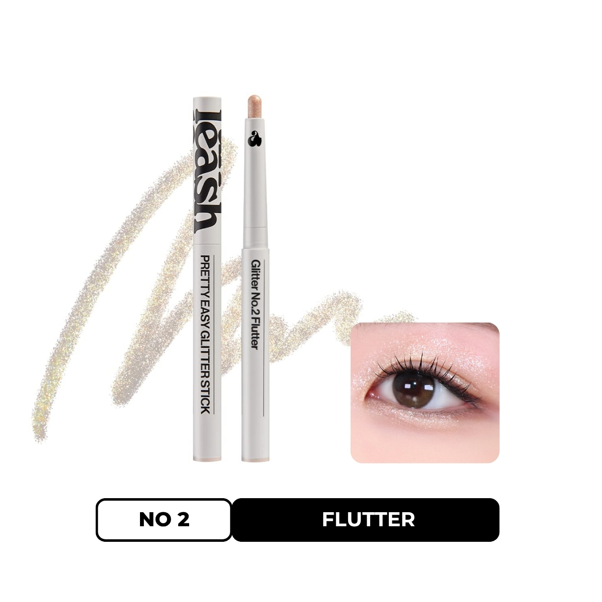 Phấn Mắt Unleashia Pretty Easy Glitter Stick Bút Nhũ - NO2 Flutter