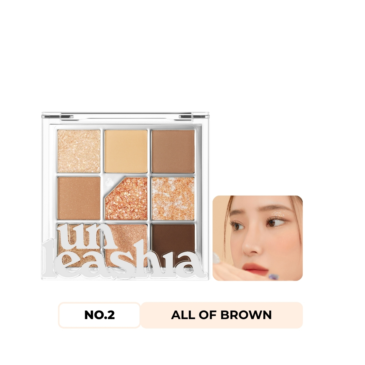 Phấn Mắt Unleashia Glitterpedia Eye Pallete 9 Ô - NO.2 All of Brown