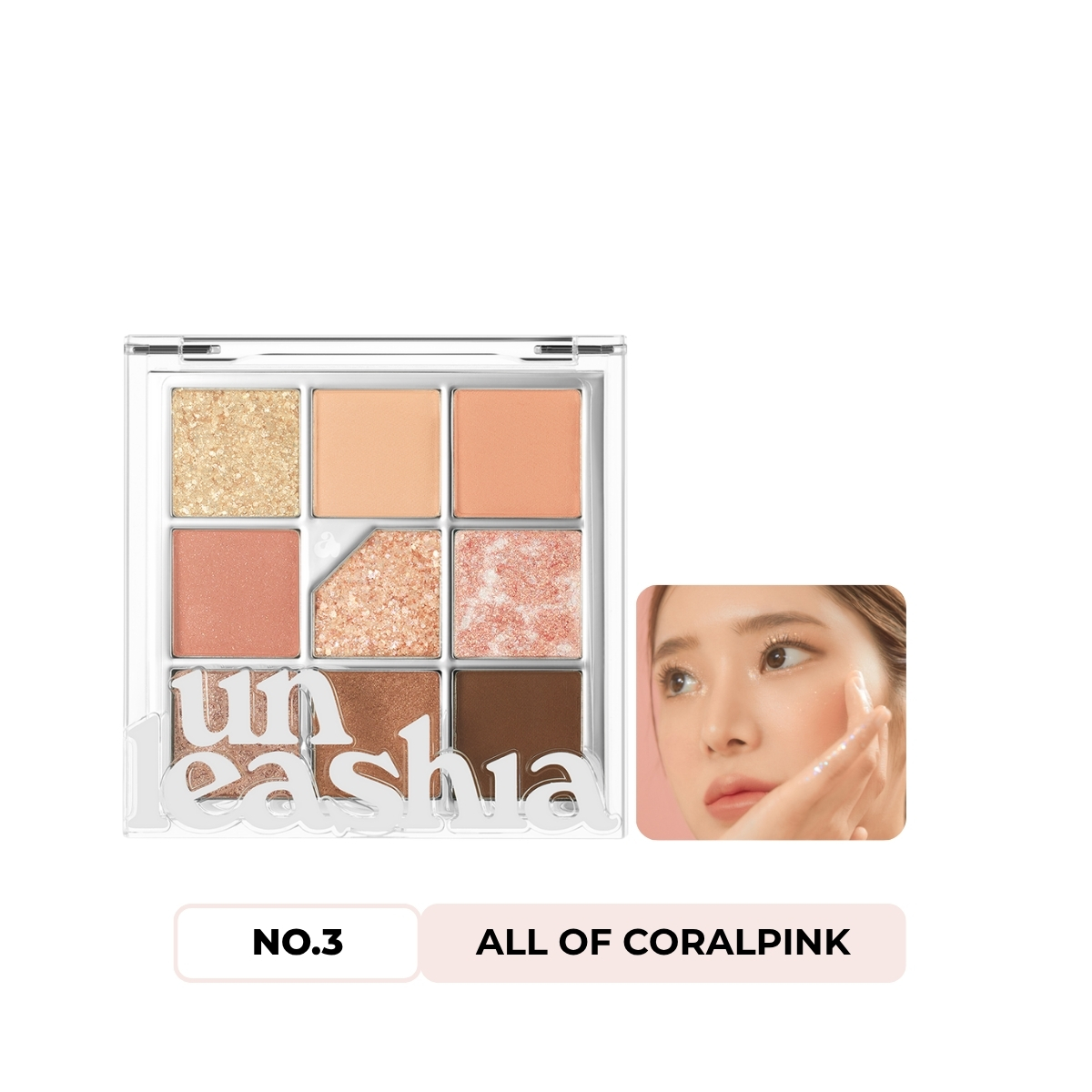 Phấn Mắt Unleashia Glitterpedia Eye Pallete 9 Ô - NO.3 All of Coralpink