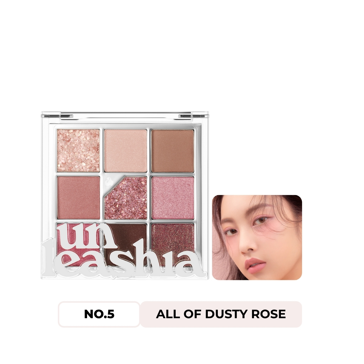 Phấn Mắt Unleashia Glitterpedia Eye Pallete 9 Ô - NO.5 All of Dusty Rose