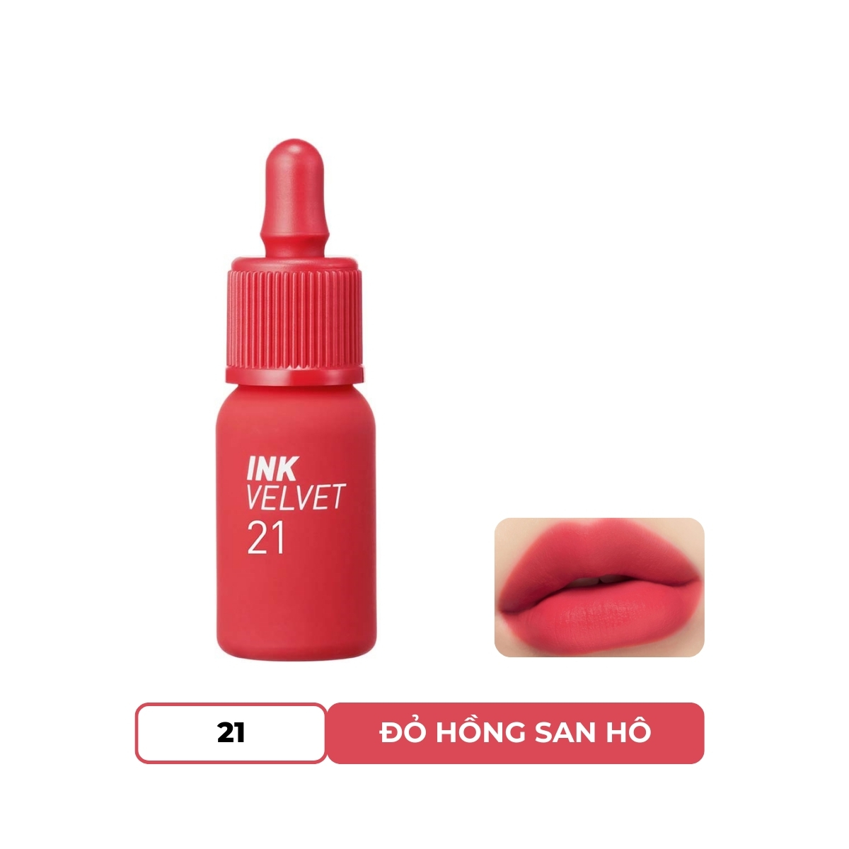 Son Kem Peripera Ink Velvet - 21 Vitality Coral Red