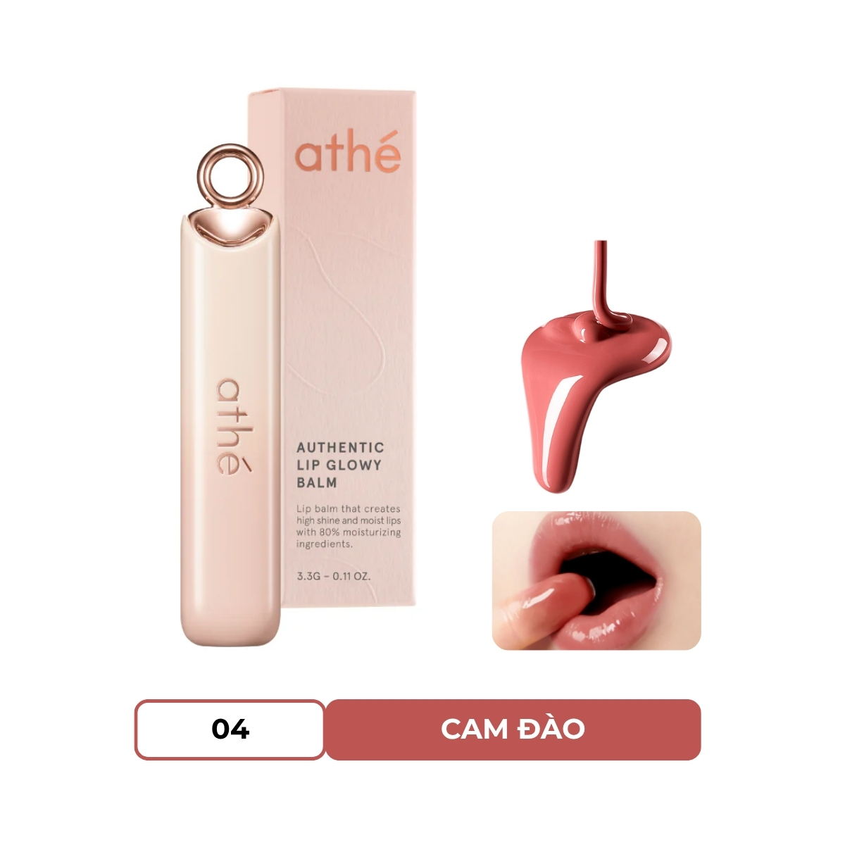 Son Dưỡng Athe Authentic Lip Glowy Balm #04 Dazzle