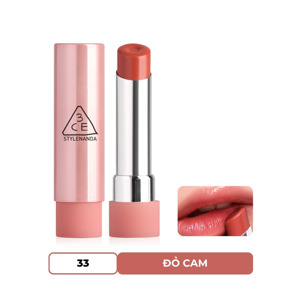 Son Dưỡng 3CE Glazy Lip Glow - 33 Cool Sweetie