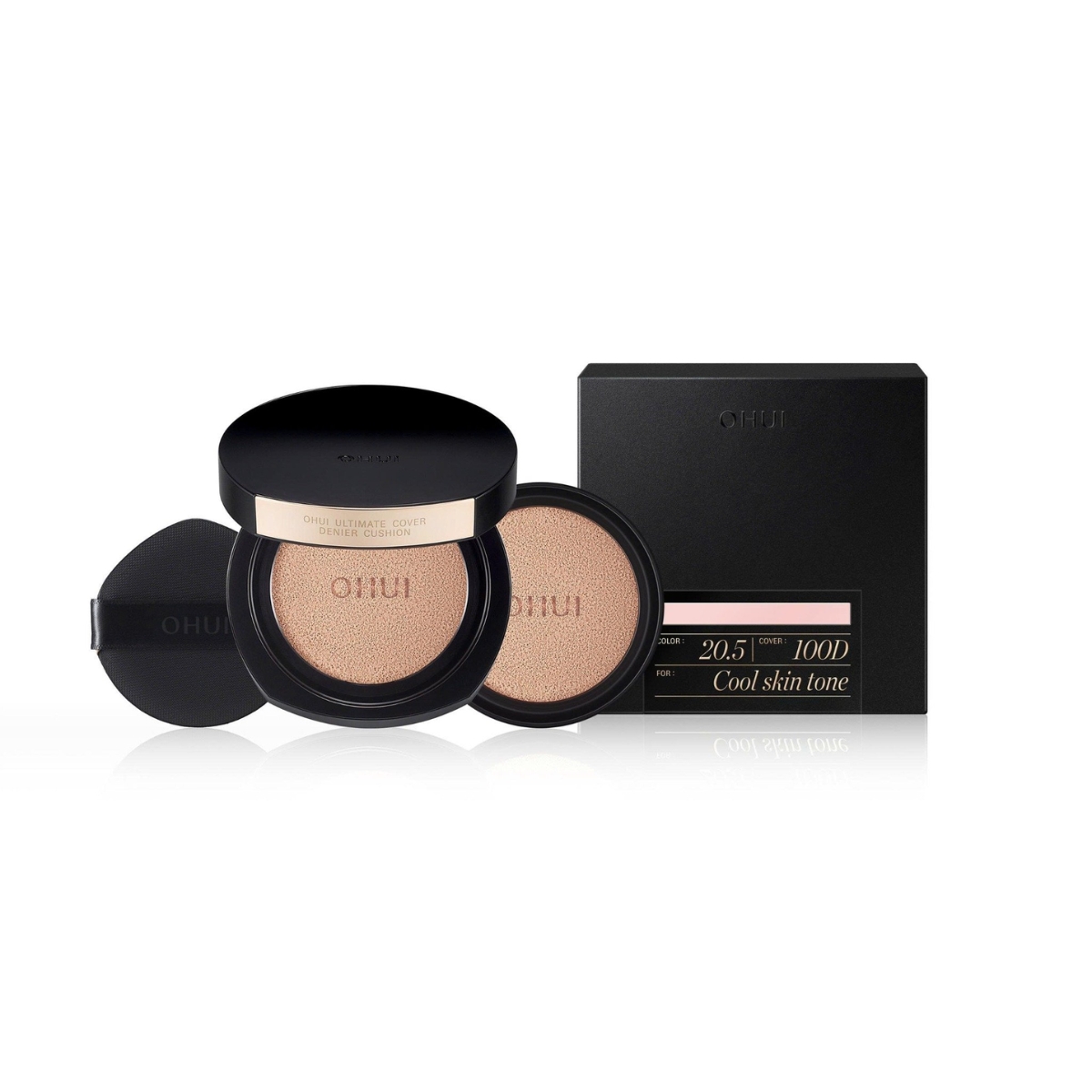 Phấn Nước Ohui Ultimate Cover Denier Cushion SPF50+ PA+++ 13g x2 Đen 2 Lõi 100D #20.5