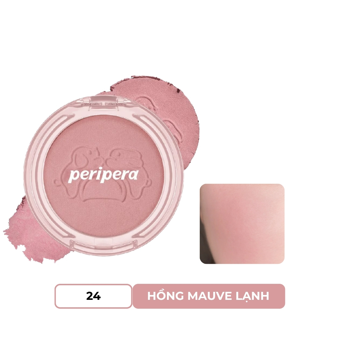 Phấn Má Peripera Pure Blushed Sunshine Cheek #24 Mauve Cream