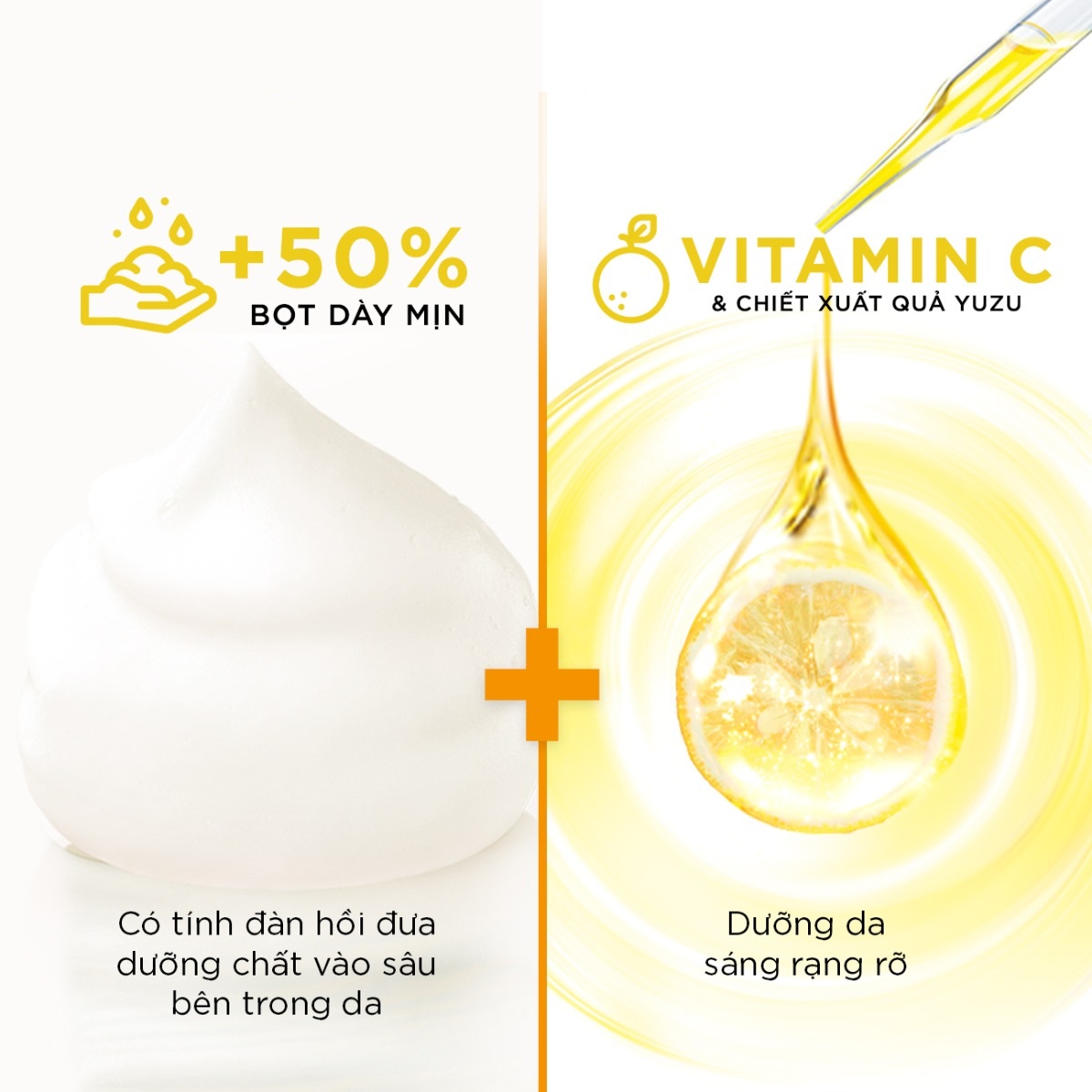 Sữa Rửa Mặt Garnier Vitamin C YuzuLemon Dạng Bọt 50ml