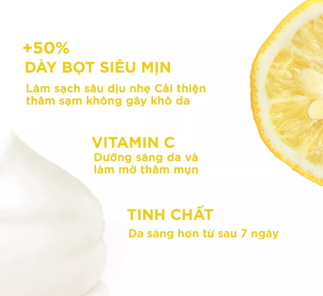 Sữa Rửa Mặt Garnier Vitamin C YuzuLemon Dạng Bọt 50ml