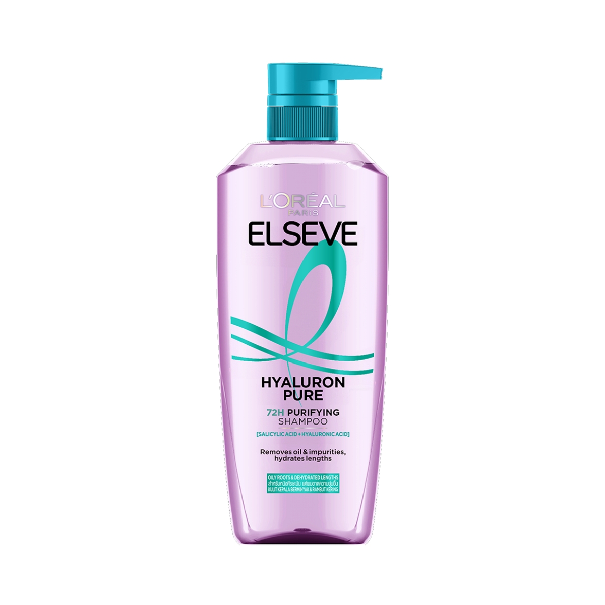 Dầu Gội L’Oréal Paris Elseve Hyaluron Pure 72H Purifying Shampoo 620ml Dành Cho Da Đầu Dầu
