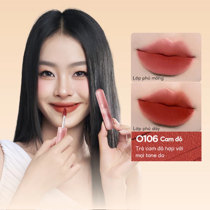 Son Kem Colorkey Mousse Lip Mud Matte #O106 Sunset Red Tea