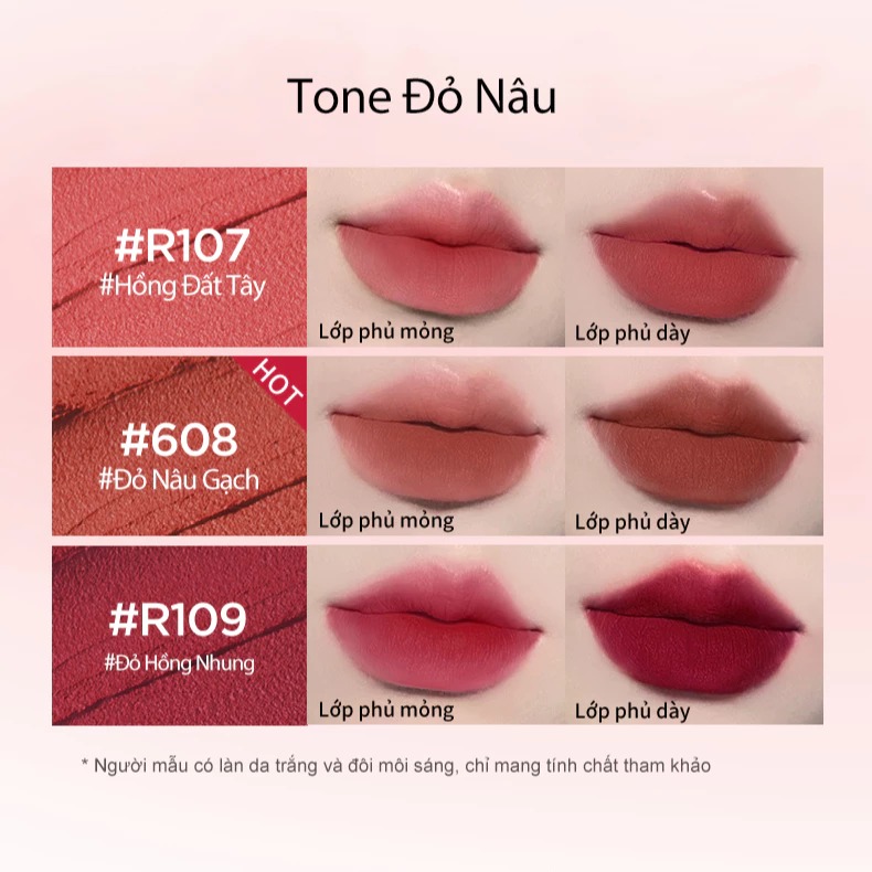 Son Kem Colorkey Mousse Lip Mud Matte #R608  Reddish Brown