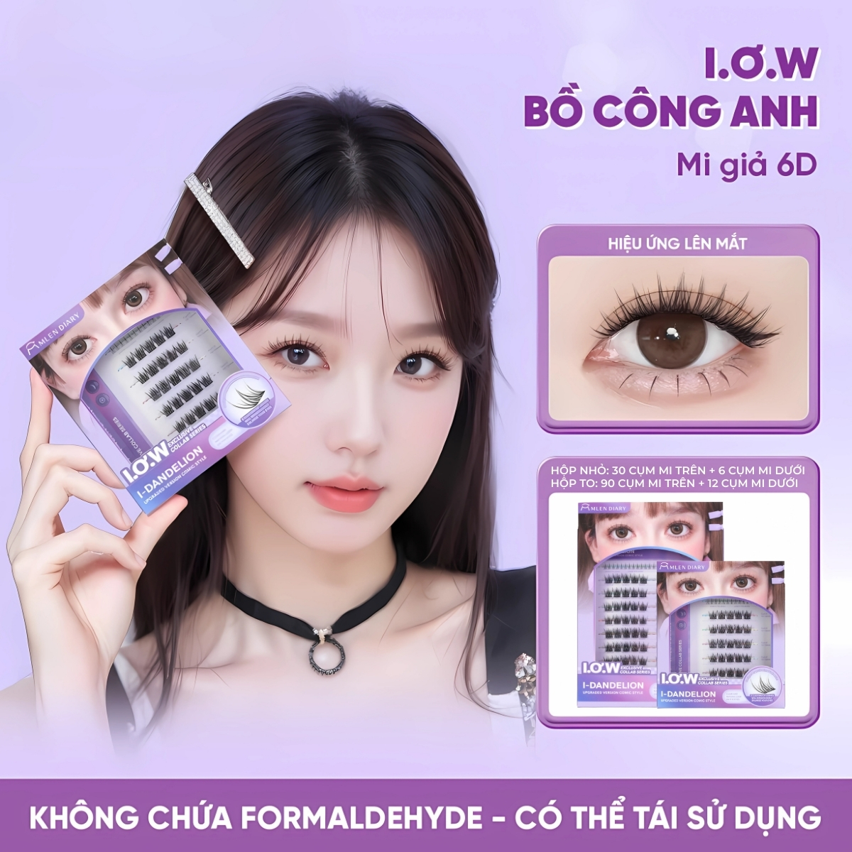 Mi Giả Mlen Diary Kiểu I Bồ Công Anh (Hộp To)