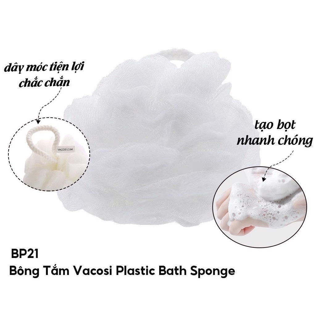 Bông Tắm Vacosi Plastic Bath Sponge - BP21 (Mã mới)