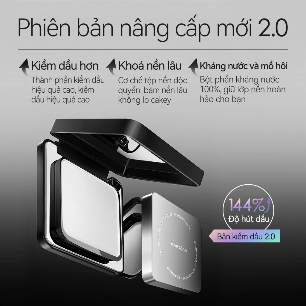 Phấn Phủ Carslan 2.0 Dạng Nén Black Magnet Soft Focus Powder #02 Siêu Kiềm Dầu