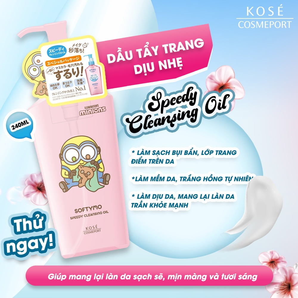 Dầu Tẩy Trang Kosé Softymo Speedy Cleansing Oil (Phiên Bản Minions)