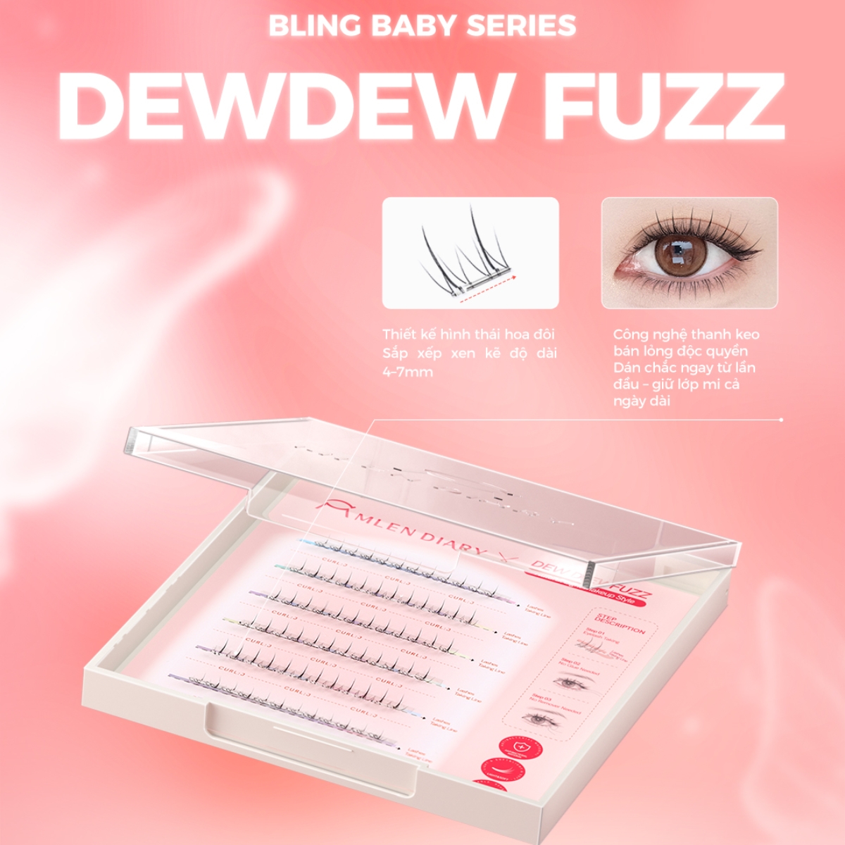 Mi Dưới Mlen Diary Tự Dính - Dew Dew Fuzz