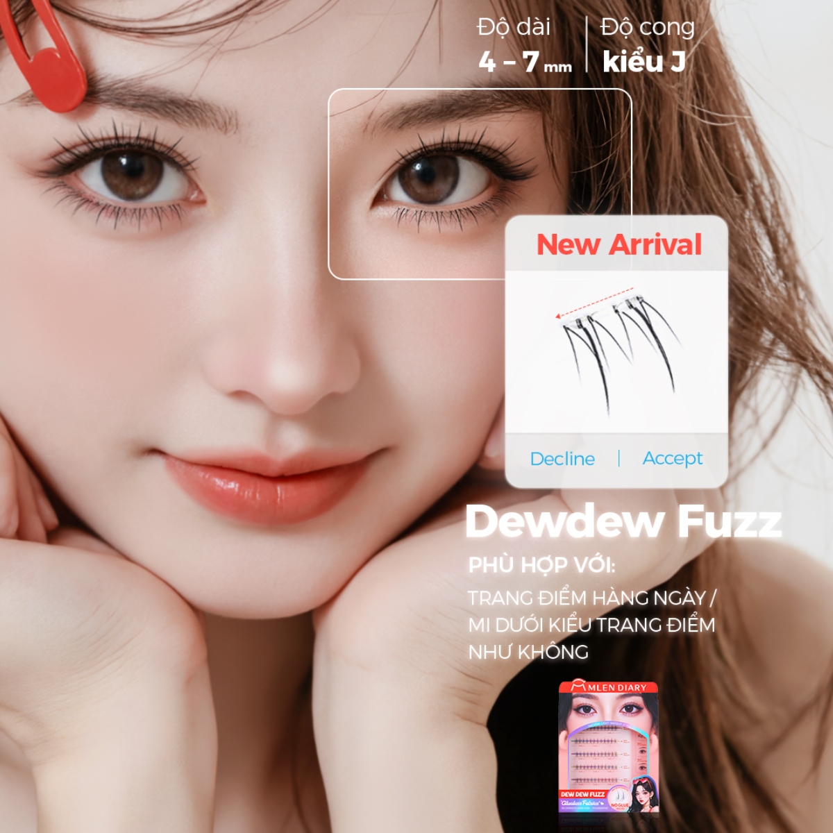 Mi Dưới Mlen Diary Tự Dính - Dew Dew Fuzz